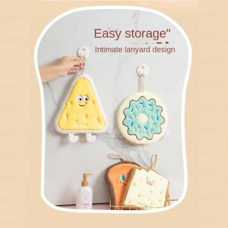 Cartoon Fingertip Towel Hanging Towel Soft Absorbent Handkerchief