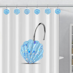 12pcs Ocean Themed Shower Curtain Hooks - Resistant to Corrosion and Stains