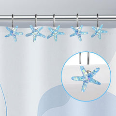 12pcs Ocean Themed Shower Curtain Hooks - Resistant to Corrosion and Stains