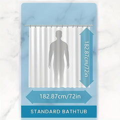 PEVA Shower Curtain Liner with Metal Grommets & Hooks