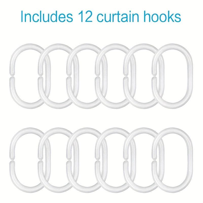 Beach Pattern Shower Curtain with Hooks