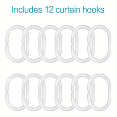 Beach Pattern Shower Curtain with Hooks
