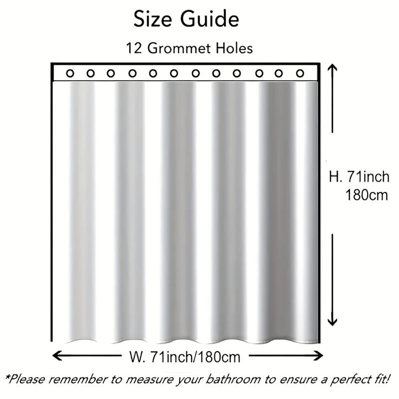 Beach Pattern Shower Curtain with Hooks