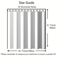 Beach Pattern Shower Curtain with Hooks
