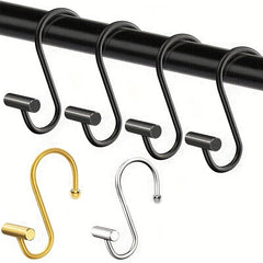 6pcs Metal Shower Curtain Ring Rust-proof Hook Bathroom Accessories
