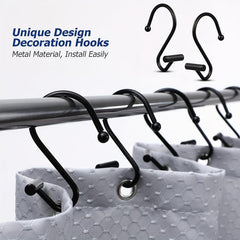 6pcs Metal Shower Curtain Ring Rust-proof Hook Bathroom Accessories
