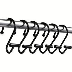 6pcs Metal Shower Curtain Ring Rust-proof Hook Bathroom Accessories