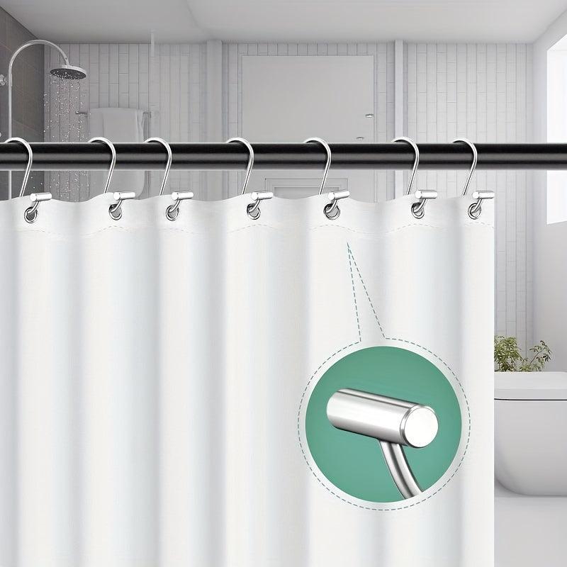 6pcs Metal Shower Curtain Ring Rust-proof Hook Bathroom Accessories