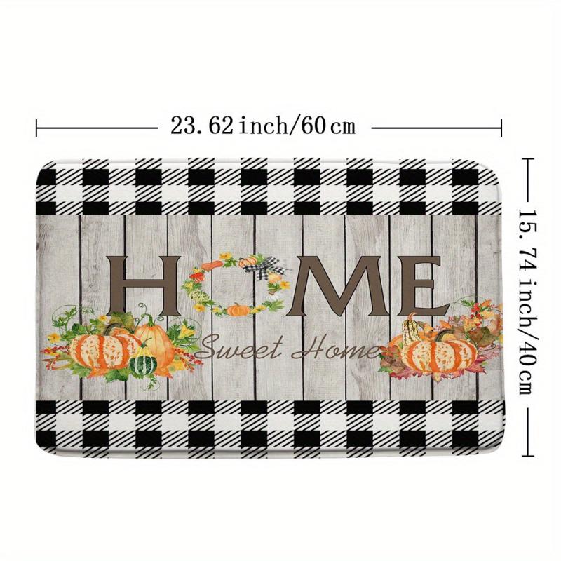 Autumn Pumpkin Pattern Floor Mat Thanksgiving Theme Bath Rug