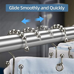 12pcs Shower Curtain Hooks Rust Proof Double Glide Rings for Bathroom Shower Cur