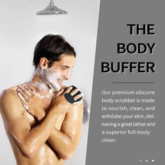Soft Silicone Body Scrubber For Men - Portable Bath Brush with Non-Slip Handle