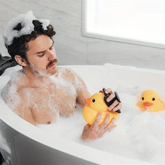 Soft Silicone Body Scrubber For Men - Portable Bath Brush with Non-Slip Handle