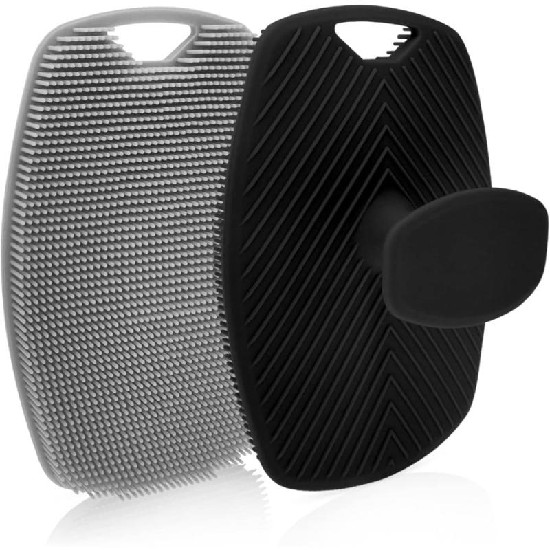 Soft Silicone Body Scrubber For Men - Portable Bath Brush with Non-Slip Handle