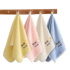 5pcs Cartoon Duck Embroidered Towel Microfiber Face Towel