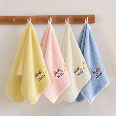 5pcs Cartoon Duck Embroidered Towel Microfiber Face Towel