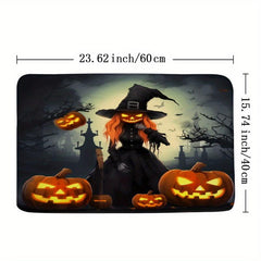 Halloween Skull Floor Mat Horror Bath Rug Non-slip Carpet
