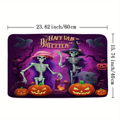 Halloween Skull Floor Mat Horror Bath Rug Non-slip Carpet