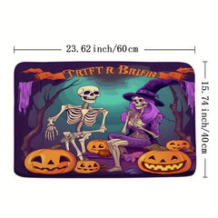 Halloween Skull Floor Mat Horror Bath Rug Non-slip Carpet