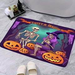 Halloween Skull Floor Mat Horror Bath Rug Non-slip Carpet