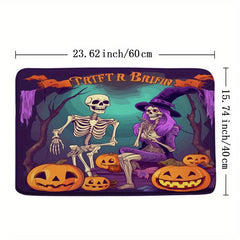 Halloween Skull Floor Mat Horror Bath Rug Non-slip Carpet