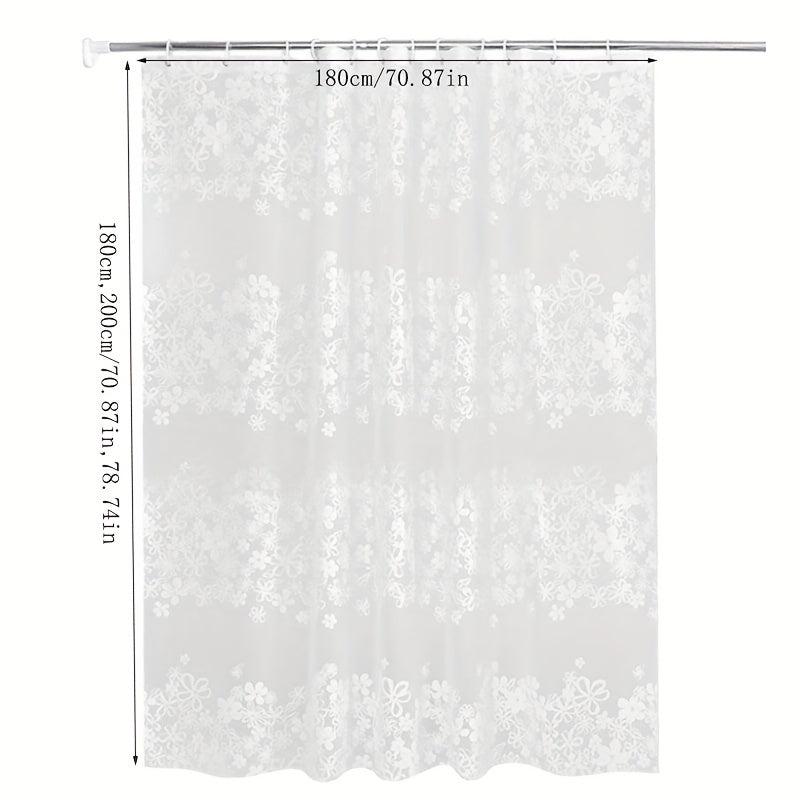 Waterproof Thickened Shower Curtain PEVA Floral Grid Shower Curtain