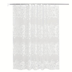 Waterproof Thickened Shower Curtain PEVA Floral Grid Shower Curtain
