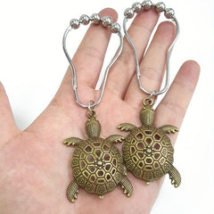 12pcs Turtle Shower Curtain Hook Anti-Rust Bathroom Supplies Decorative Ring