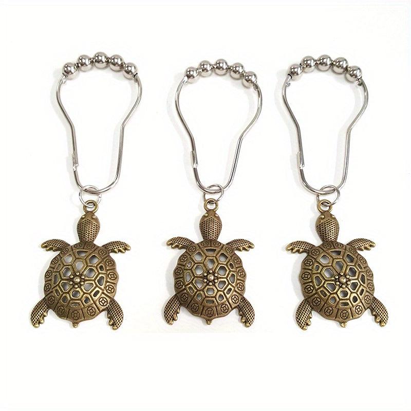 12pcs Turtle Shower Curtain Hook Anti-Rust Bathroom Supplies Decorative Ring