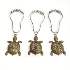 12pcs Turtle Shower Curtain Hook Anti-Rust Bathroom Supplies Decorative Ring