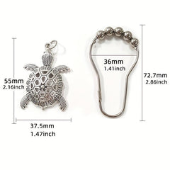 12pcs Turtle Shower Curtain Hook Anti-Rust Bathroom Supplies Decorative Ring