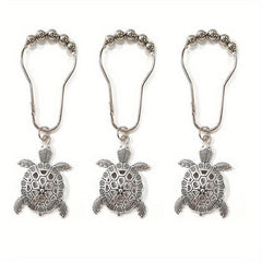 12pcs Turtle Shower Curtain Hook Anti-Rust Bathroom Supplies Decorative Ring