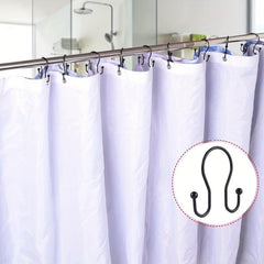 12pcs Double Sided Shower Curtain Hooks Rust Proof Durable Bathroom Hangers Ring