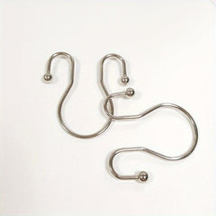 12pcs Double Sided Shower Curtain Hooks Rust Proof Durable Bathroom Hangers Ring
