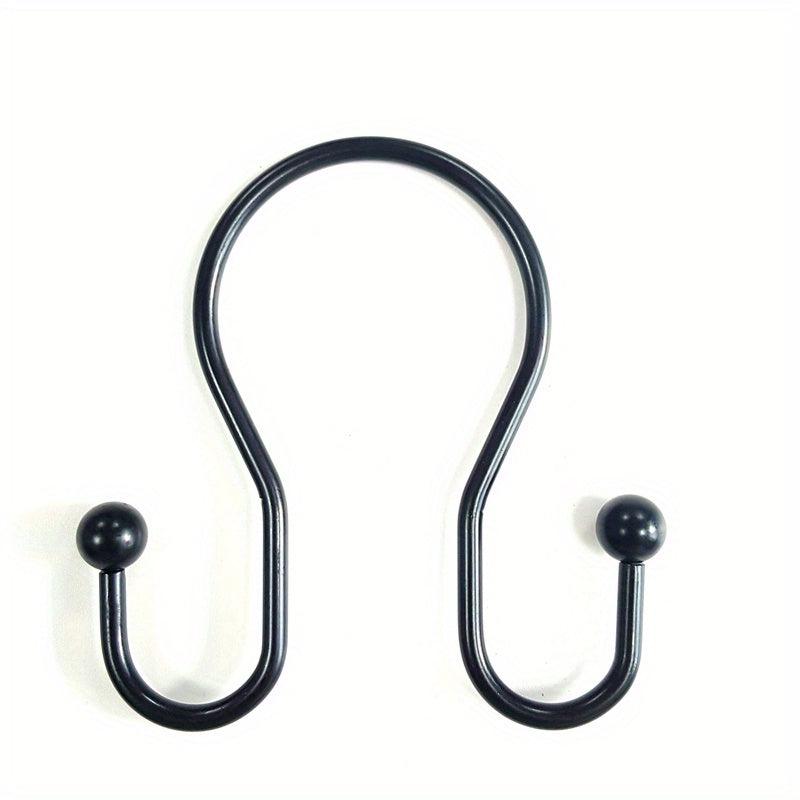 12pcs Double Sided Shower Curtain Hooks Rust Proof Durable Bathroom Hangers Ring