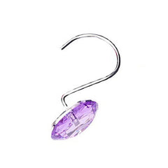 12pcs Iron & Crystal Shower Curtain Hooks Bathroom Decoration