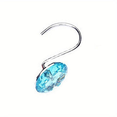 12pcs Iron & Crystal Shower Curtain Hooks Bathroom Decoration