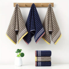 Cotton Striped Hand Towel Soft Absorbent Bathing Wipe Quick Drying Towel