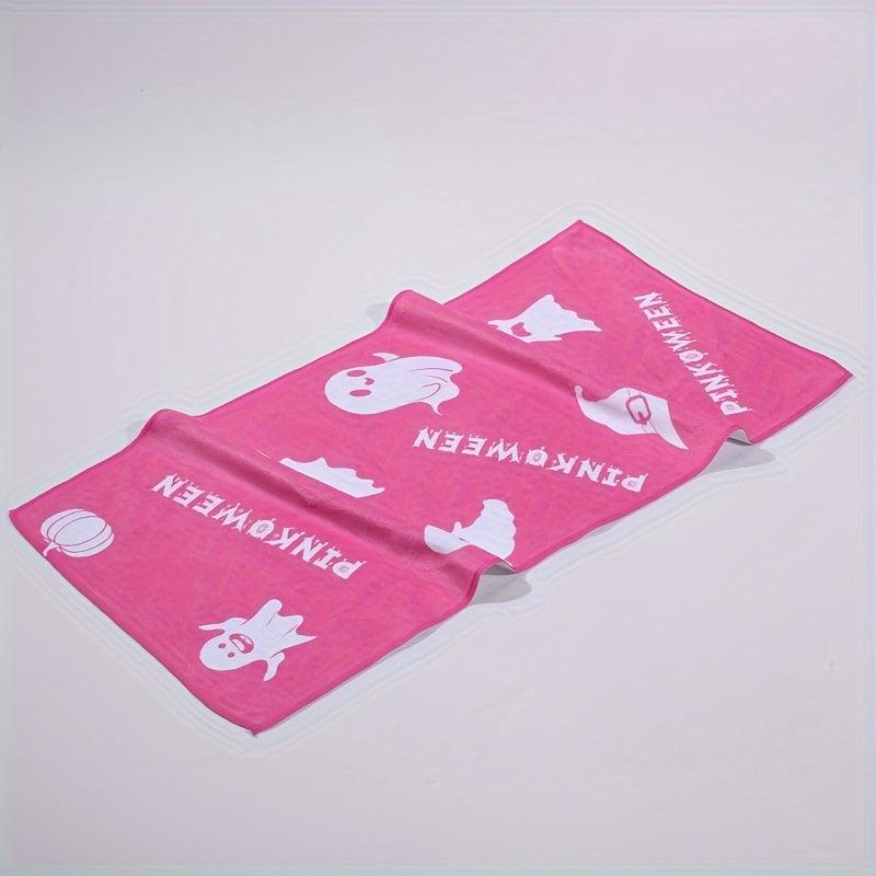 Pink Ghost Pattern Hand Towel Microfiber Soft Skin-friendly Face Towel