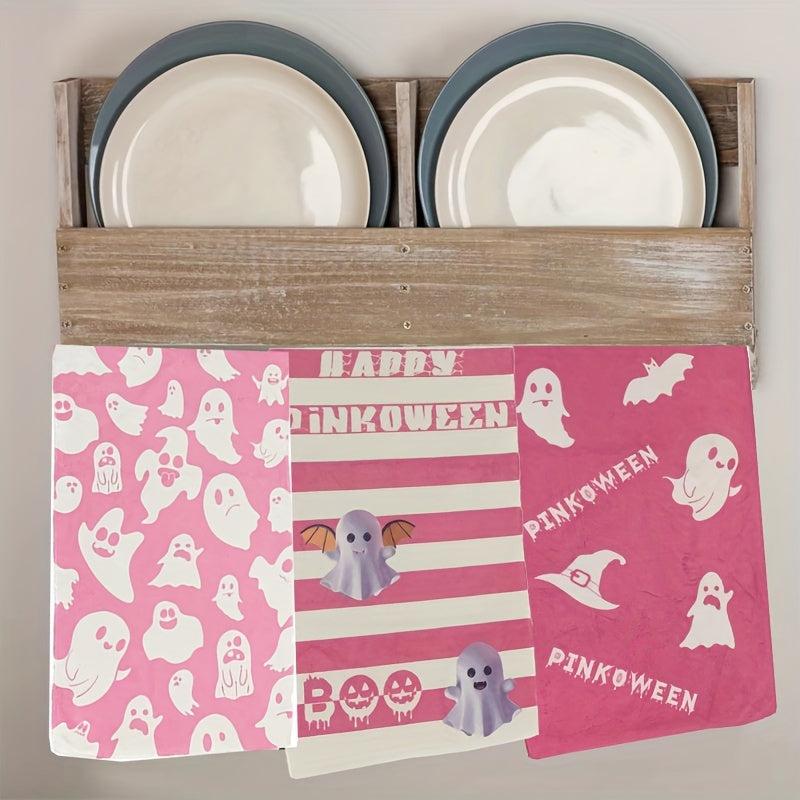 Pink Ghost Pattern Hand Towel Microfiber Soft Skin-friendly Face Towel