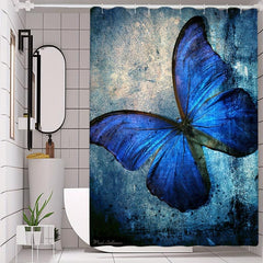 Butterfly Pattern Shower Curtain Waterproof Mildew Proof Bath Curtain