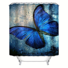 Butterfly Pattern Shower Curtain Waterproof Mildew Proof Bath Curtain