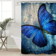 Butterfly Pattern Shower Curtain Waterproof Mildew Proof Bath Curtain
