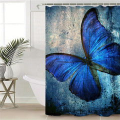Butterfly Pattern Shower Curtain Waterproof Mildew Proof Bath Curtain