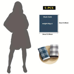 5pcs Japanese Face Towel Thickened Household Handkerchiefs