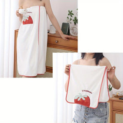2pcs Women's Bath Towel Set with Bathrobe, Hand Towel, Big Bath Towel