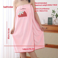 2pcs Women's Bath Towel Set with Bathrobe, Hand Towel, Big Bath Towel