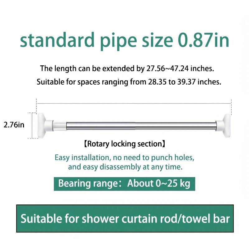 Telescopic Shower Curtain Rod Stainless Steel Rust Proof