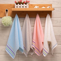 1pc Colorful Striped Hand Towel Household Cotton Hand Towel Soft Skin friendly