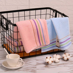 1pc Colorful Striped Hand Towel Household Cotton Hand Towel Soft Skin friendly