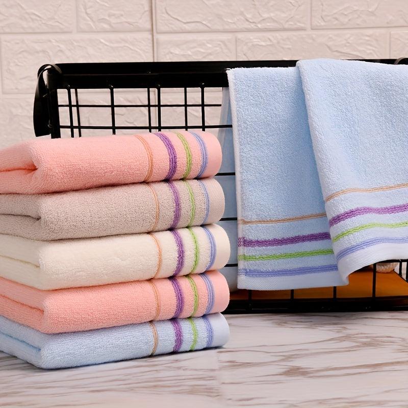 1pc Colorful Striped Hand Towel Household Cotton Hand Towel Soft Skin friendly